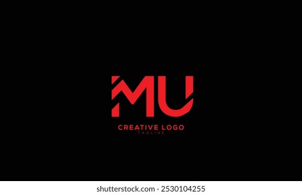 MU Abstrato inicial monograma letra alfabeto logotipo design