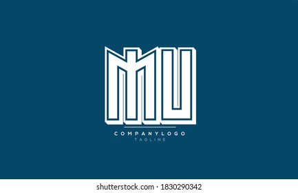 MU abstract initials monogram letter text alphabet logo design