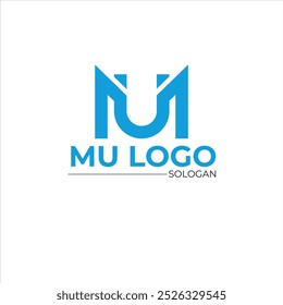 modelo de design de logotipo abstrato mu