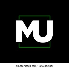 'MU' company initial letters monogram. MU logo.