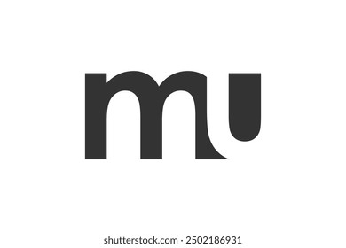 MU creative geometric initial based modern and minimal logo. Letter m u trendy fonts. Universal professional elegant techno vector design.