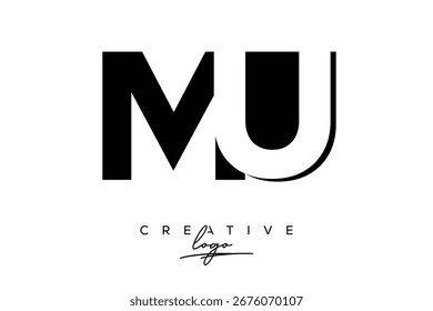 Logotipo creativo minimalista de espacio negativo de MU con monograma moderno para marca y logotipo de marca comercial con letras iniciales Diseño de logotipo para marca.