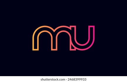 MU Creative And Modern MU Logo. Initial Letter MU Logo Design on Black Background.