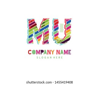 MU Full color initial logo vector