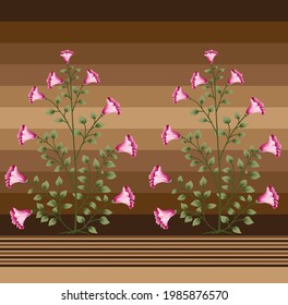 mu gal motif vector flower Pattern  on Border background