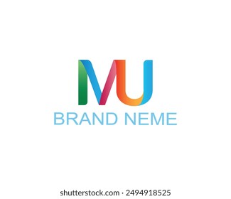 MU gradient colorful style logo design  template