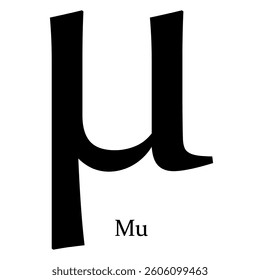 Mu Greek Symbol Letter vector illustration