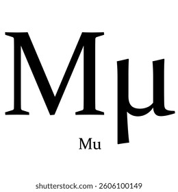 Mu Greek Symbol Letter vector illustration