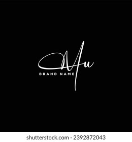 MU handwriting logo vector templates.  MU signature Calligraphy lettering Vector.