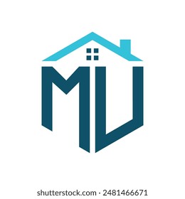 MU House Logo Design Template. Letter MU Logo for Real Estate, Construction or any House Related Business