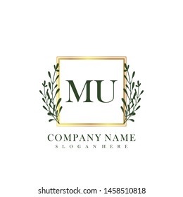 MU Initial beauty floral logo template