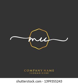 MU Initial handwriting logo template