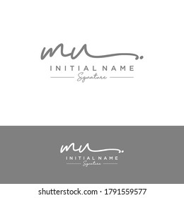 MU Initial letter handwriting and signature logo.