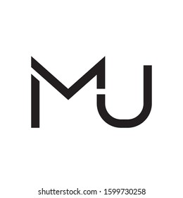 MU initial letter logo template vector icon design