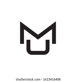 MU initial letter logo template vector icon design