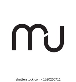 MU initial letter logo template vector icon design