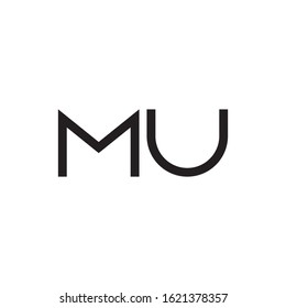 MU initial letter logo template vector icon design