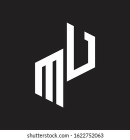MU Initial Letters logo monogram with up to down style