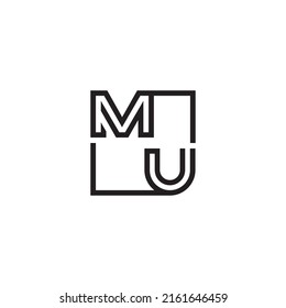 MU initial logo letters in high quality professional design that will print well across any print media