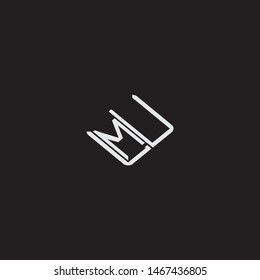MU Initial Logo letters with rotate squere template