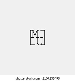 MU initial logo in line concept in high quality professional design that will be best for companies