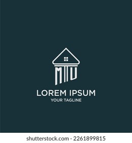 MU initial logo monogram real estate with home image ideas