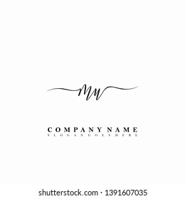 MU Initial luxury handwriting logo vector