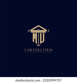MU initial monogram lawfirm logo with pillar design