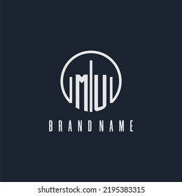 MU initial monogram logo with circle style dsign
