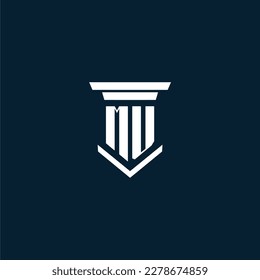 MU initial monogram logo lawfirm with pillar design