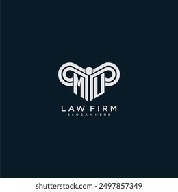 MU initial monogram logo lawfirm with pillar design