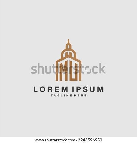 MU initial monogram real estate logo with imperium style desgn
