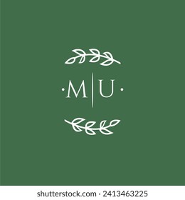 MU initial monogram wedding with creative design