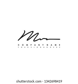 MU initial signature logo. handwriting logo template vector,