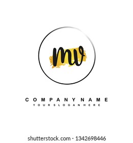 MU initial signature logo. handwriting logo template vector,