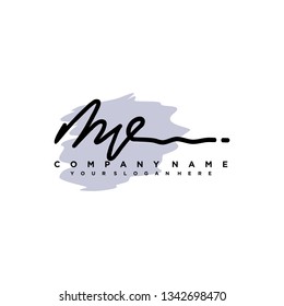 MU initial signature logo. handwriting logo template vector,