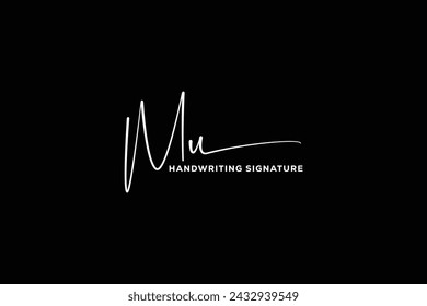 MU initials Handwriting signature logo. MU Hand drawn Calligraphy lettering Vector. MU letter real estate, beauty, photography letter logo design.