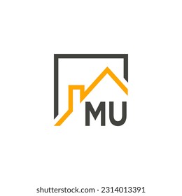MU initials homes modern building company logo vector.eps