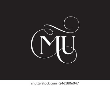 MU latter ligature typography logo design template