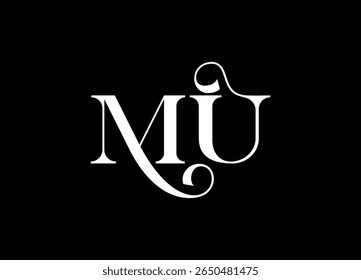 
Modelo de design de logotipo de tipografia de ligadura MU

