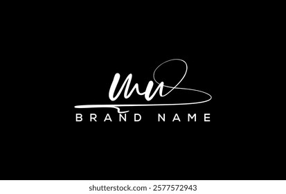 MU letter beauty handwriting vector logo. 