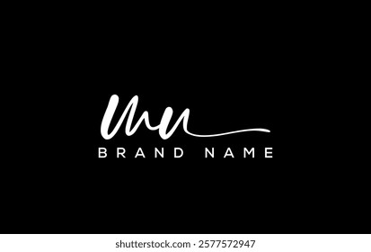 MU letter beauty handwriting vector logo. 