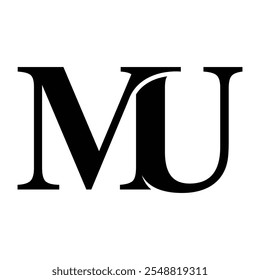 MU letter black logo icon template 1