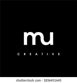 MU Letter Initial Logo Design Template Vector Illustration	
