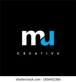 MU Letter Initial Logo Design Template Vector Illustration	
