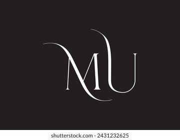 MU Letter Initial Logo Design 