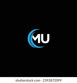MU letter logo design . MU creative initials letter logo concept.