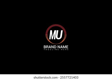 MU letter logo design on black background. MU creative initials letter logo concept. MU unique design