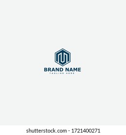 MU Letter Logo Design Template Vector