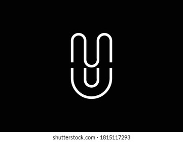 MU letter logo design and template vector